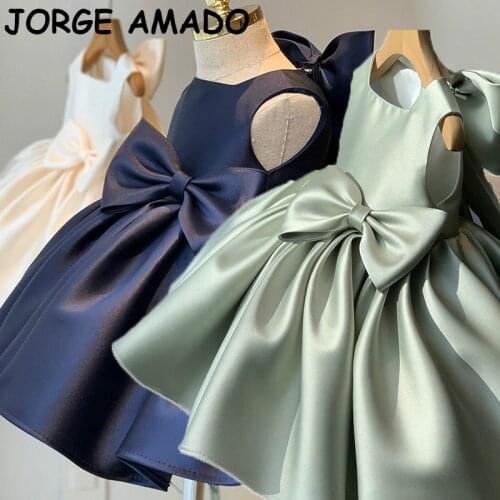 Flower Girl Dresses for Weddings Princess Dress Girl Big Bow Ball Gown Birthday Piano Performance Dress Girl Clothes BC001