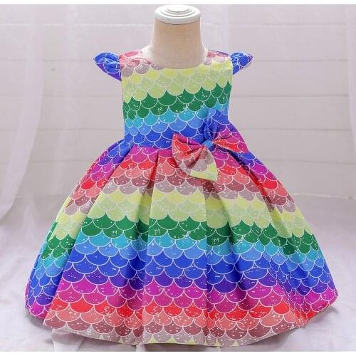 Colorful Summer Mermaid 1st Birthday Dress For Baby Girl Clothes Wedding Party Baptism Princess Dresses Toddler Child Vestidos