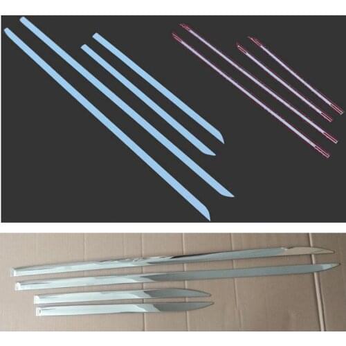 For Ford Focus 2012-2018 for Ford Mondeo 2007-2012 Chrome Door Side Body Molding Line Garnish Cover Trim Strip Protector 4pcs