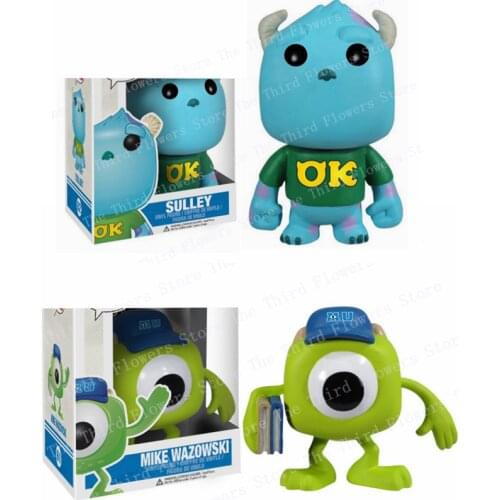 POP Monsters University Theme Mike Wazoeski #61 Sulley #62 PVC Action Figure Collectible Model Toys For Children Birthday Gifts