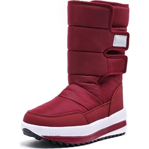 ENMAYER Size 36-41 Fashion Winter Snow Boots Women Slip on Ankle Boots Keep Warm Comfortable Platform Women Boots