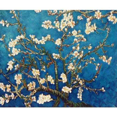 Canvas Wall Prints Painting Vincent Van Gogh Oil Painting Reproduction on Canvas Branches of an Almond Tree in Blossom No Framed