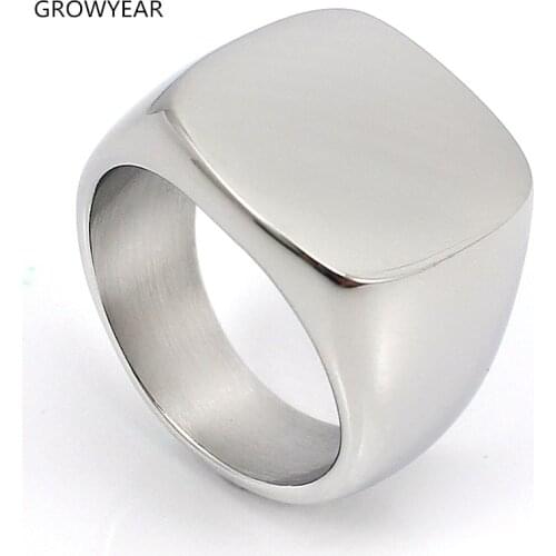 Custom Jewelry Rings Blank Stainless Steel Women Mens Signet Ring Silver color Size 9 10 11 8 7 6