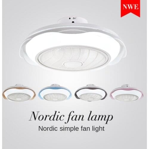 Nordic One Rose Creative Fan Lamp Living Room Dining Room Bedroom Lamp Led Modern Minimalist Ceiling Lamp with Remote Control