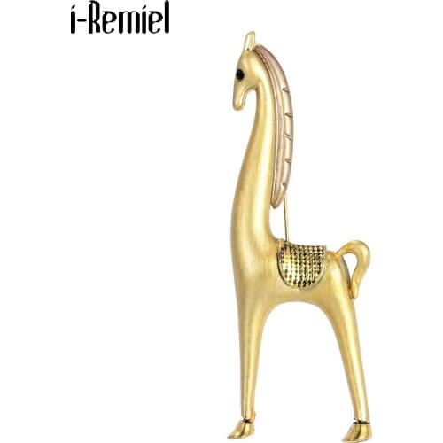 Retro Creative Animal Brooches Cold Metal Horse Mens Brooch Enamel Pin Buckle Collar Needle Jewelry Female Accessories Gifts