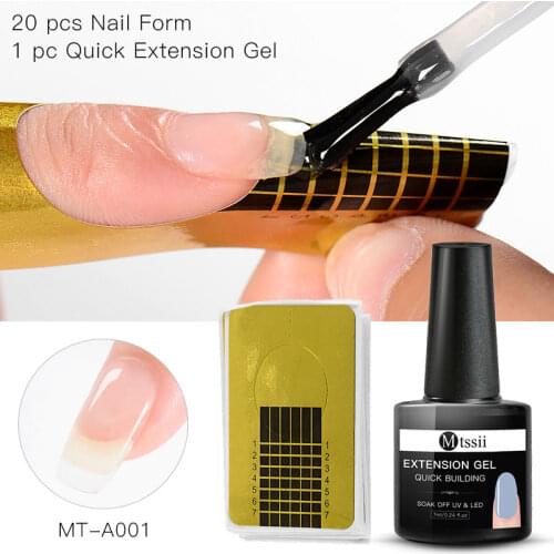 Mtssii 7ml Acrylic Poly Extension Nail Gel Quick Building Gel Polish Clear Pink Nude Nail Tips Builder UV Gel Nail Art Soak Off