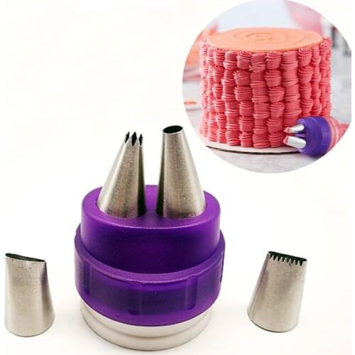 Tip2 Decorating Duo Tip Coupler Set 6PCS Cake Tips Coupler Pastry bag Tool Icing Piping Nozzles Bakeware Cake Decoration Tools
