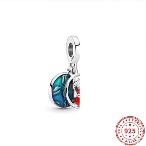 Real 925 sterling silver Beads Lilo Stitch Family Dangle Charm bead Suitable fit Original Pandora Bracelet Jewelry 2021