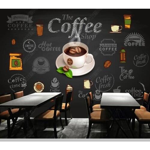 Papel de parde Retro restaurant coffee background bar cafe decoration 3d wallpaper living room kitchen wall papers home decor