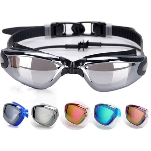 Adult Electroplating Goggles HD Waterproof and Anti-fogging Silicone Swimming Glasses Soft Comfortable Swim Water Sports