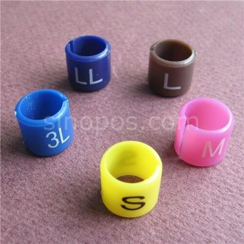 Plastic Hanger Sizers, printed sizes and colors assorted S/M/L/LL/3L, size markers circular tube cylinder snap on & slip over