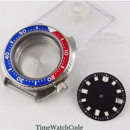 Fit For NH35A NH36A Movement 45mm Watch Case Parts Aluminum Bezel Insert Sapphire Glass Green Luminous Dial Spare Parts