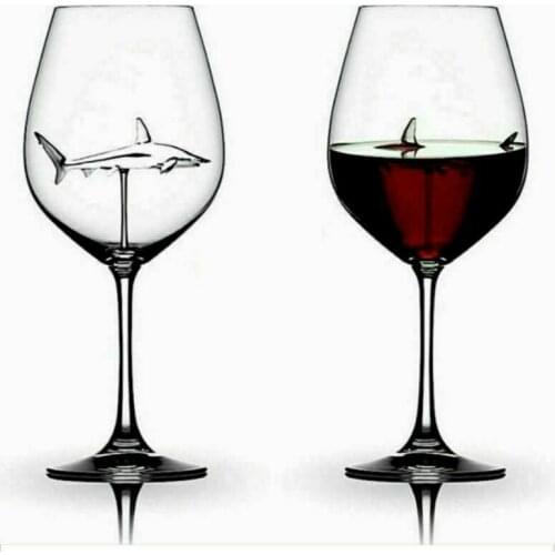 LImit 100 Fine European Crystal Glass Shark Red Wine Glasses Cup Glass 300ml Shark Style