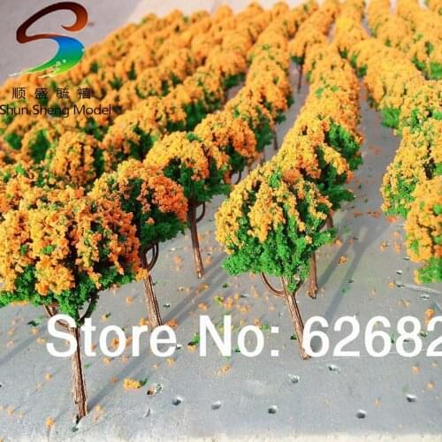 Manufacture -100pcs70mm Scenery Landscape Train Model Scale Trees with leaf for model design