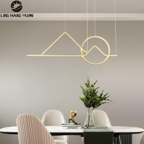 Simple Modern Led Pendant Light L90CM Aluminum alloy Chandelier Pendant Lamp for Home Living room Dining room Kitchen Lustres