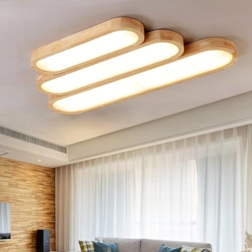 Remote control Ceiling Lights Wooden decorative ceiling lamps panels For Living Room Bedroom lamp deckenleuchten