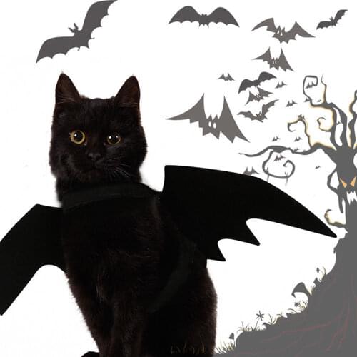 Halloween Bat Wing Pet Cat Clothes Cosplay Prop Harness Costume for Halloween Party Supplies Photo Props Headwear Costume Pet