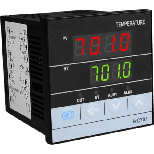 2in1 Relay + SSR Output PID Thermostat Temperature Controller ℃/℉ for Universal Input Thermocouple Pt100 RTD Waterproof