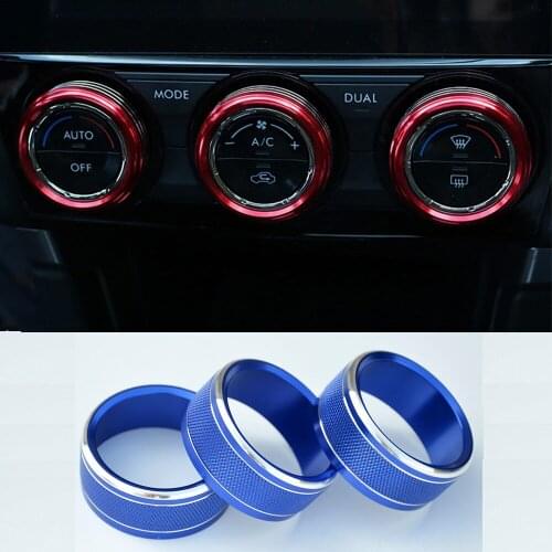 Car Air Conditioning Knobs Audio Circle Trim Button Switch Decorative Ring for Subaru Forester 2013-2018 Accessories CarStyling