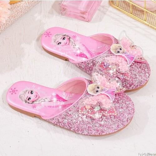Disney cartoon elsa slippers girls baby cute princess shoes childrens Baotou sandals casual shoes Frozen summer slippers
