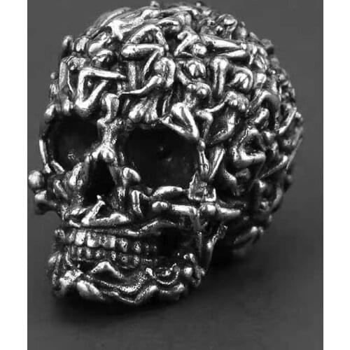 Many girls posing skull silicone mold diy resin plaster decoration kitchen making iced chocolate cake decoration tool