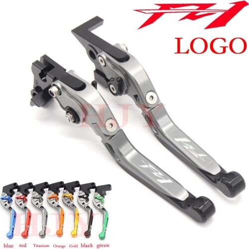 Logo(FZ1) Blue+Titanium Motorcycle Brake Clutch Levers For Yamaha FZ1 FAZER 2006 2007 2008 2009 2010 2011 2012 2013 2014 2015