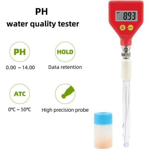 Yieryi 98107 pH Tester spiral interface composite electrode high precision digital acidity meter tester ATC for dough, cheese