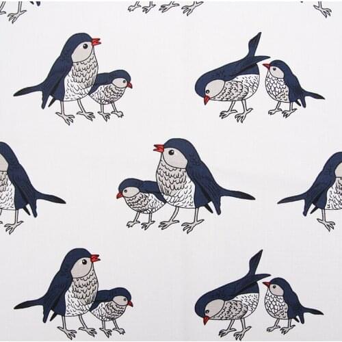 The bird pattern fabric Retro style fabric Calico Printed cotton fabric for DIY Bag 1 order=50cm*140cm