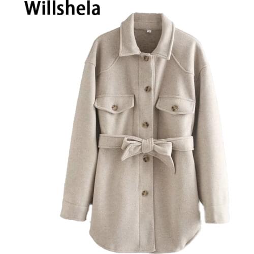 New Fall Winter Women Jacket Long Sleeves Belted Warm Thicken Casual Fashion High Street Za Women Coat Outfits Tops