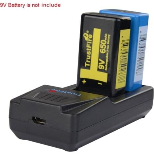 USB 9V 6F22 Battery Charger 2 Slot for 9V Rechargeable Li-lon and Ni-MH battery