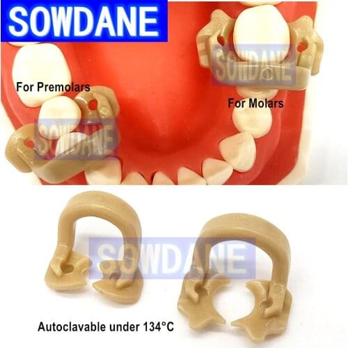 1 piece Dental Rubber Dam Clamps Resin Molar Premolar Clips Autoclavable 134℃ Rubber Barrier Clamps Clips