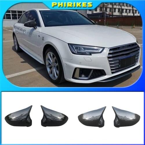 Carbon Fiber Rear View Mirror Cover for Audi B9 A4 S4 A5 S5 2016 - UP Carbon Mirror Side Caps Replacement Style Caps