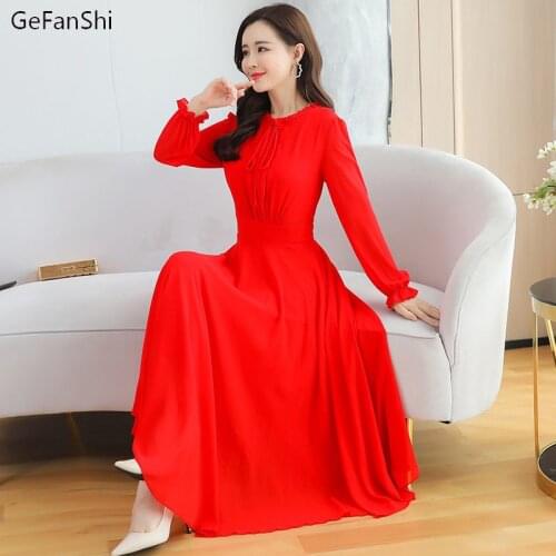 Plus Size 2021 New Summer Vintage Women Dresses Casual Beach Long Sleeve Chiffon Elegant Lady Dress Fashion Slim Office Dress
