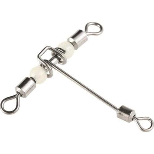 10Pcs Pike Fishing Accessories Connector Pin Bearing Rolling Swivel Stainless Steel Snap for Fishhook Lure Swivels Tackle tools