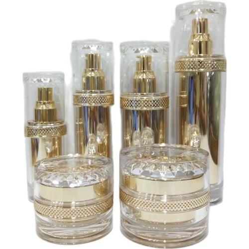 120ml shiny gold acrylic/plastic bottle for serum/lotion/emulsion/foundation/skin care bottle cosmetic packing