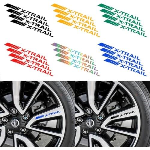 4pcs Car Logo 3D Wheel Sticker Auto Emblem Badge Decal For Nissan X-TRAIL XTRAIL T30 T31 T32 2013-2020 Car Styling Accessories