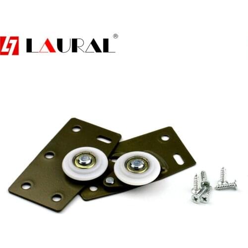 4Pcs Wardrobe Pulley Mute Door Wheel Cabinet Sliding Sliding Door Wheel 378 Cam Vintage Iron Black Furniture Pulley