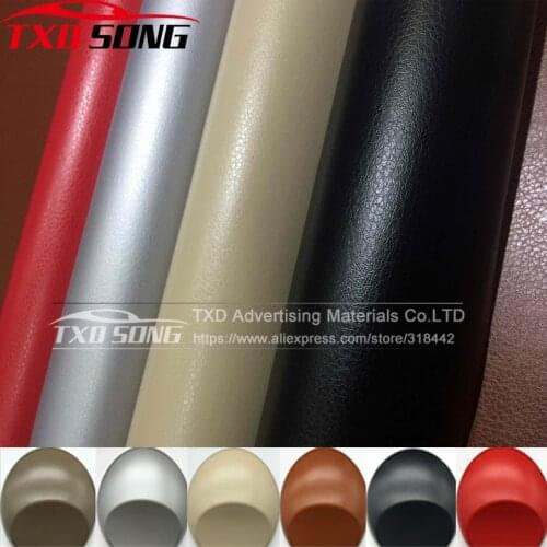 50CM*100CM TO 600CM/Roll Premium Leather Pattern PVC Adhesive Vinyl Film Stickers For Auto Car Body Internal Decoration