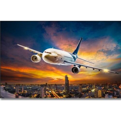5D DIY square/round diamond painting airplane cross stitch diamond embroidery pattern rhinestone home decoration airport decorat