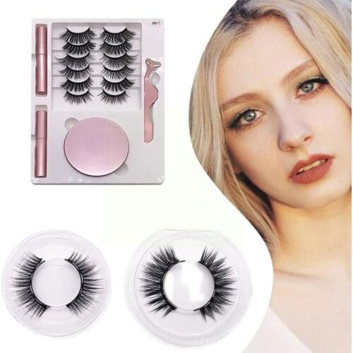 8 Pairs Natural Magnetic Eyelashes Reusable False Eyelashes Waterproof Tools Lasting Thick Set Tweezer Curls Long Makeup V5L7