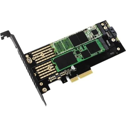 M.2 NVMe SSD NGFF TO PCIE X4 Adapter M Key B Key Dual Interface Card Suppor PCI Express 3.0 X4 2230-22110 All Size M2 Converter