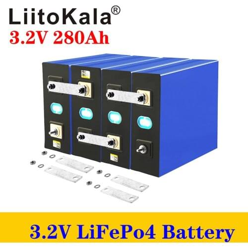 LiitoKala 3.2V 280Ah lifepo4 battery DIY 12V 24V 48V 280AH rechargeable battery pack for electric scooter RV solar storage syste