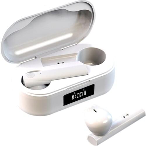 Bluetooth 5.0 Headset Wireless Mini Earbuds Stereo Headphone w/ Charging Box For All Bluetooth Devices And Mobile Phones Black