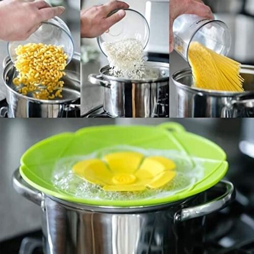 Spill Stopper Lid Cover For Pot Pan Kitchen Accessorie Cooking Tool Silicone Spill Stopper Lid Cookware Utensil Anti Spill Cover
