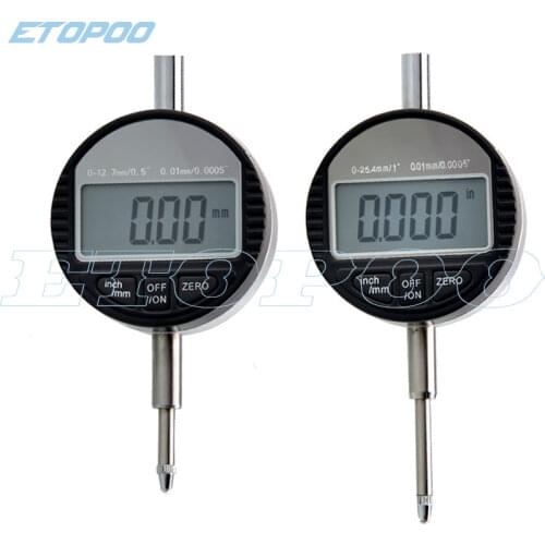 25.4mm/1" Digital Dial Indicator Electronic Gauge Meter Metric/Inch With RS232 Data Magnetic Stand Holder Dial Test Indicator