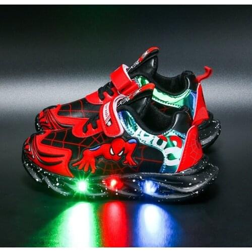 Disney 2021 childrens cartoon spiderman boy girl casual shoes sports shoes non-slip soft bottom student running shoes AT303