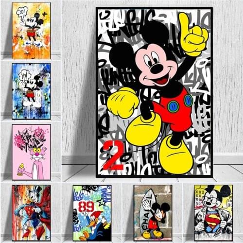 Graffiti Colorful Mickey 5D DIY Diamond Painting Disney Diamond Embroidery Mosaic Home Decor Cross Stitch Kits