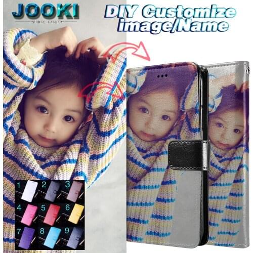 JOOKI Diy Custom Print Design Your Own PU Leather Cell phone Case Cover For Huawei Y3 2018/Y3 2017/Y6 2018/7A/Y7 2018