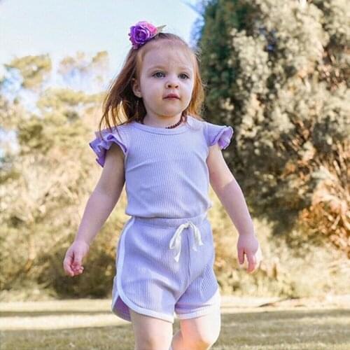 AU 2PCS Newborn Kids Baby Girl Clothes Shirt Top Pants Shorts Kintted Outfit Set