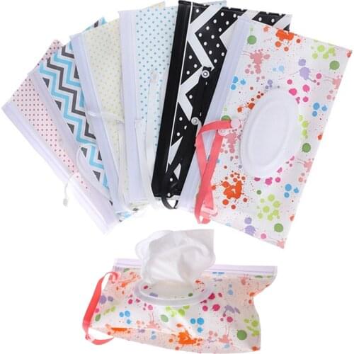 Cute Snap Strap Baby Wet Wipes Box Wipes Container Eco-friendly Easy-carry Portable Tissue Box Clamshell Cleaning Wipes Cases